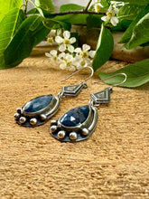 Load image into Gallery viewer, Teal Moss Kyanite Drop Earrings