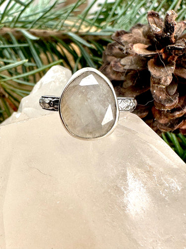 Rainbow Moonstone Ring Size 7