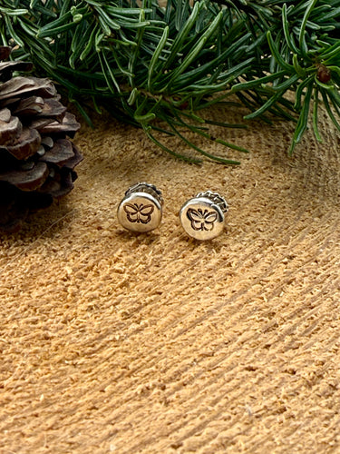 Pebble Butterfly Stud Earrings