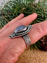 Load image into Gallery viewer, Lavender Chalcedony Floral Ring Size 6 3/4