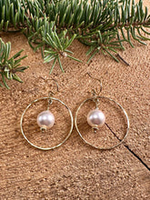 Load image into Gallery viewer, Pearl Hoop Earrings