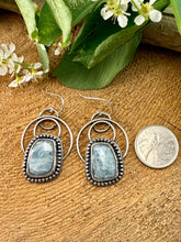 Load image into Gallery viewer, Aquamarine Hoop Earrings