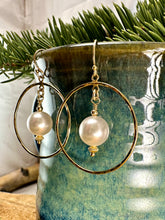 Load image into Gallery viewer, Pearl Hoop Earrings