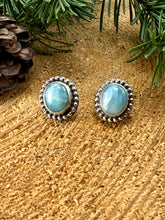 Load image into Gallery viewer, Larimar Stud Earrings
