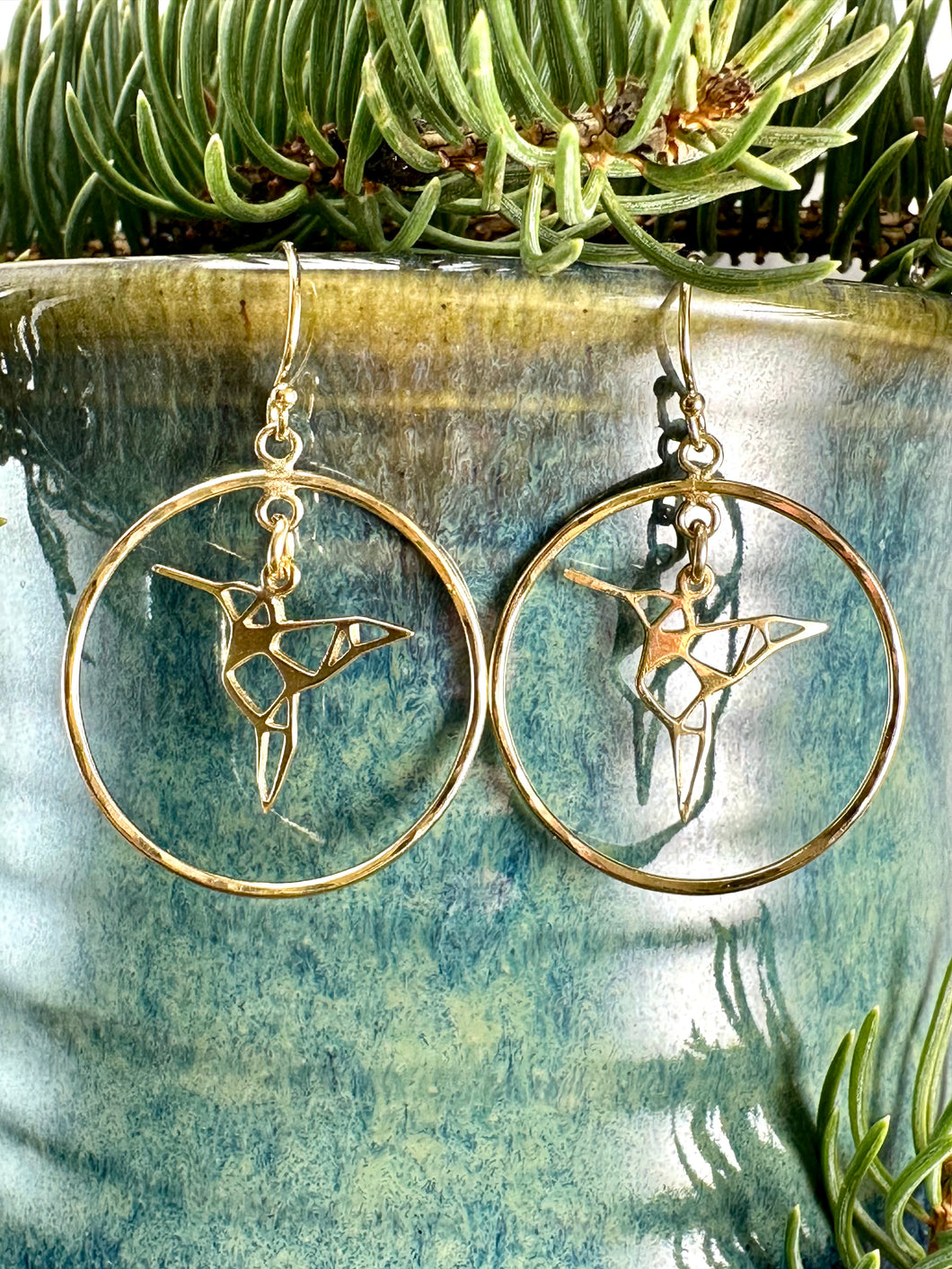 Hummingbird Hoop Earrings