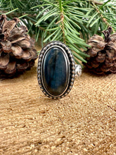 Load image into Gallery viewer, Labradorite Ring Size 10 1/2