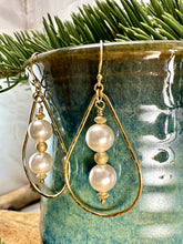 Load image into Gallery viewer, Pearl Teardrop Earrings