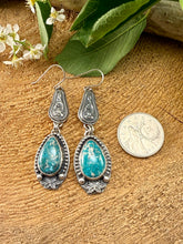 Load image into Gallery viewer, White Water Turquoise Drop Earrings