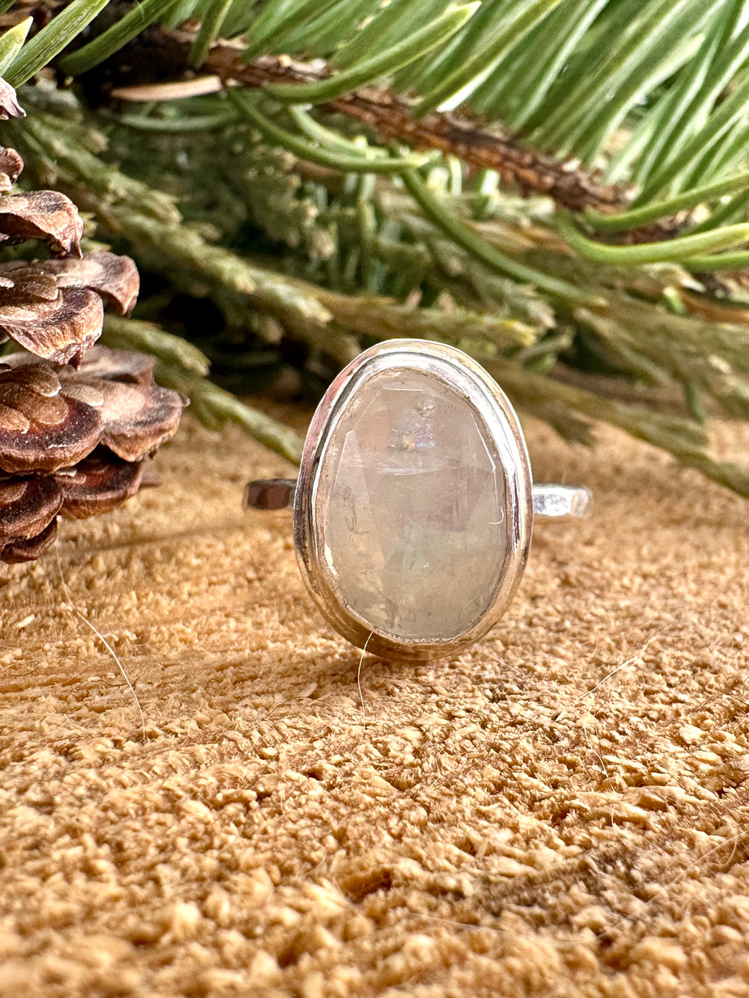 Rainbow Moonstone Ring Size 5