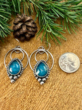 Load image into Gallery viewer, Neon Apatite Hoop Earrings