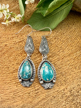 Load image into Gallery viewer, White Water Turquoise Drop Earrings
