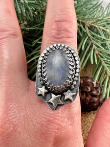 Rainbow Moonstone Ring Size 8 1/4