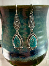 Load image into Gallery viewer, White Water Turquoise Drop Earrings