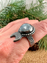 Load image into Gallery viewer, Blue Kyanite Moon Ring Size 6 3/4