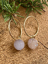 Load image into Gallery viewer, Druzy Drop Endless Hoop Earrings