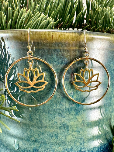 Lotus Hoop Earrings