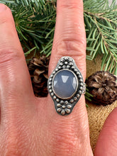 Load image into Gallery viewer, Lavender Chalcedony Floral Ring Size 6 3/4