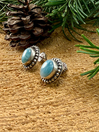 Larimar Stud Earrings
