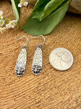 Load image into Gallery viewer, Honeycomb Bee Drop Earrings