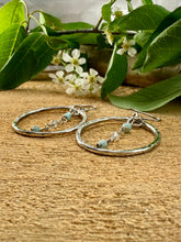 Load image into Gallery viewer, Amazonite Hoop Earrings