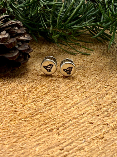 Pebble Bird Stud Earrings