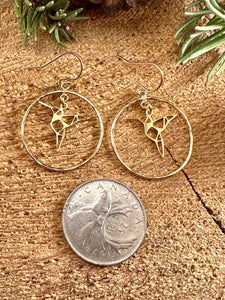 Hummingbird Hoop Earrings