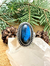 Load image into Gallery viewer, Labradorite Ring Size 10 1/2