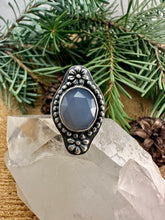 Load image into Gallery viewer, Lavender Chalcedony Floral Ring Size 6 3/4