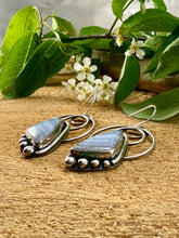 Load image into Gallery viewer, Blue Lace Agate Hoop Earrings