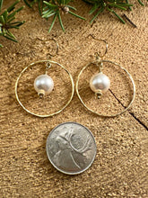 Load image into Gallery viewer, Pearl Hoop Earrings