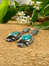 Load image into Gallery viewer, White Water Turquoise Drop Earrings
