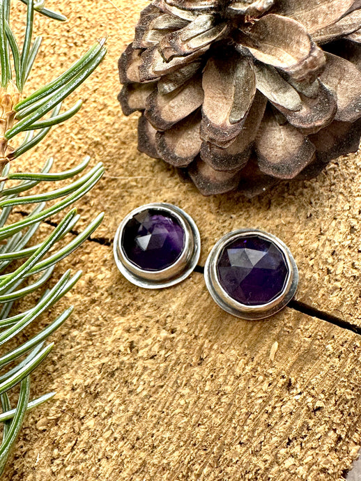 Amethyst Stud Earrings