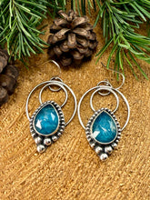 Load image into Gallery viewer, Neon Apatite Hoop Earrings