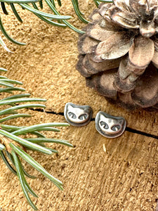 Cat Face Stud Earrings