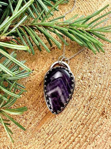 Chevron Amethyst Pendant