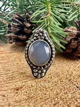 Load image into Gallery viewer, Lavender Chalcedony Floral Ring Size 6 3/4