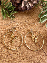 Load image into Gallery viewer, Hummingbird Hoop Earrings