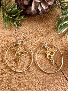 Hummingbird Hoop Earrings