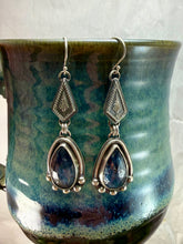 Load image into Gallery viewer, Teal Moss Kyanite Drop Earrings