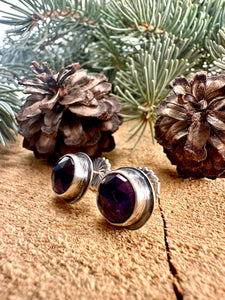 Amethyst Stud Earrings