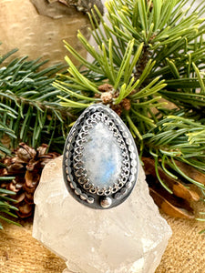 Rainbow Moonstone Ring Size 6 1/4