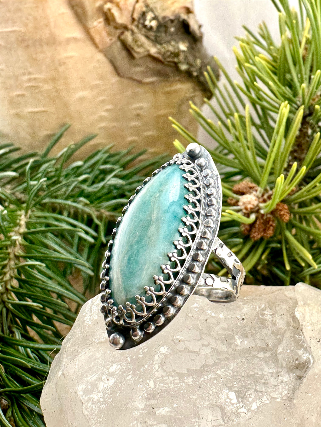 Amazonite Ring Size 8 1/4