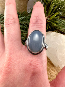 Blue Chalcedony Ring Size 11 1/2